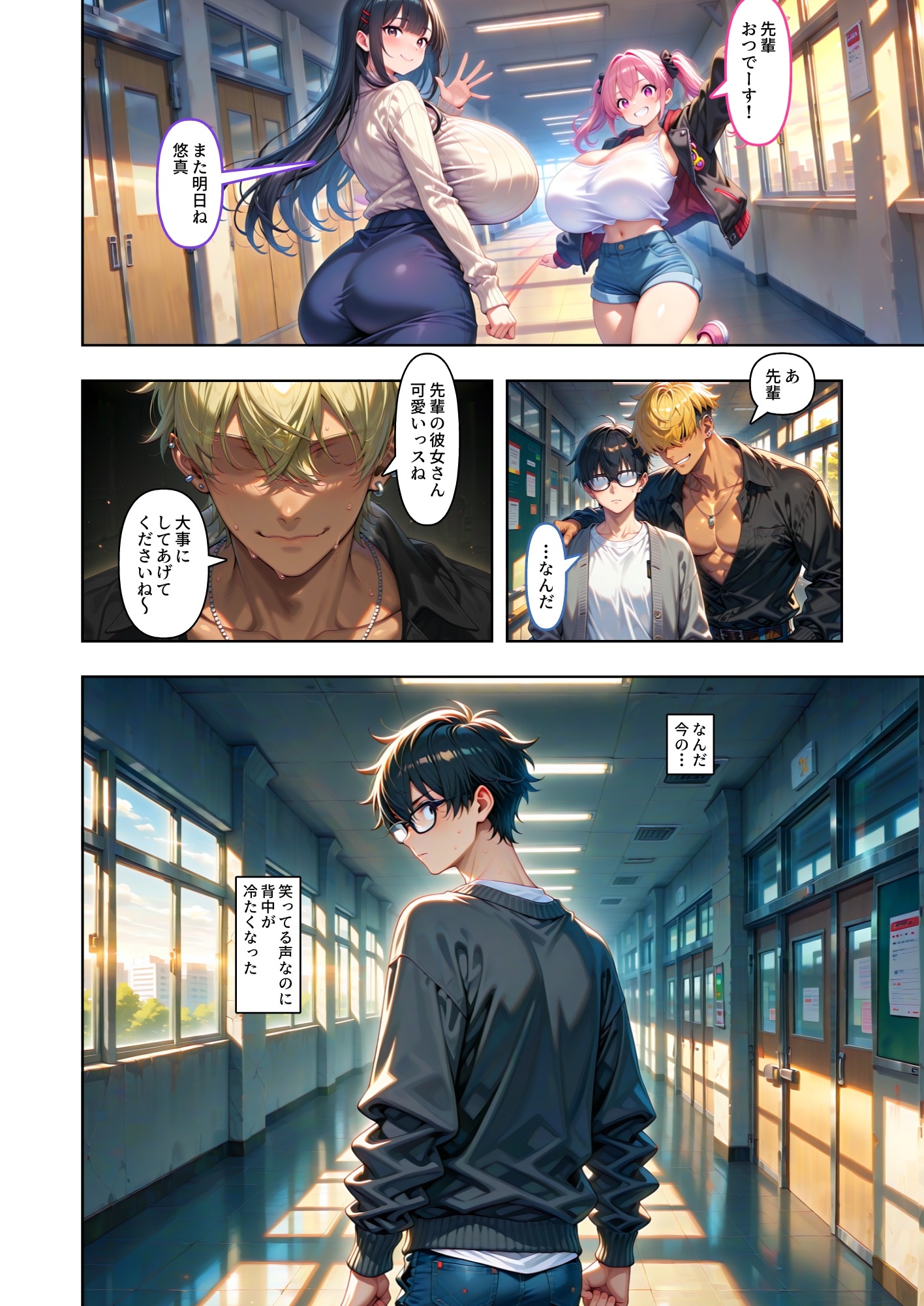 強雄に奪われた青春~彼女と幼馴染が寝取られて強雄ハーレムの一員になるまで~ サンプル画像 002